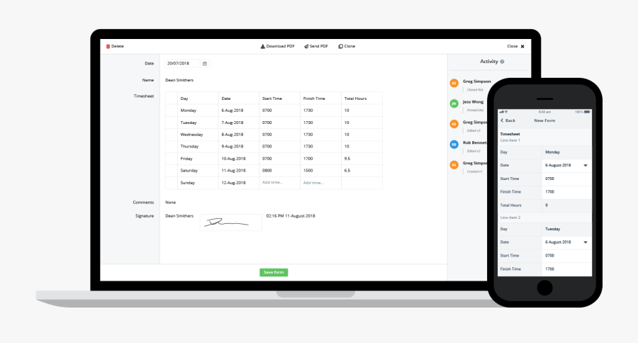 Construction Timesheet App And Software - Checklist Software With Report, Transparent Clipart