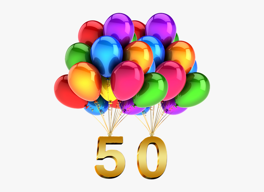 Balloon,font,party Supply,clip Art,heart,fashion Accessory - Balloner 50 Års Fødselsdag, Transparent Clipart