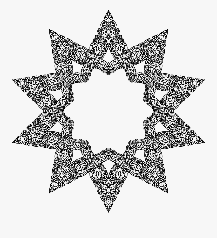 Grapevine Frame Extrapolated 8 Clip Arts - Circle, Transparent Clipart