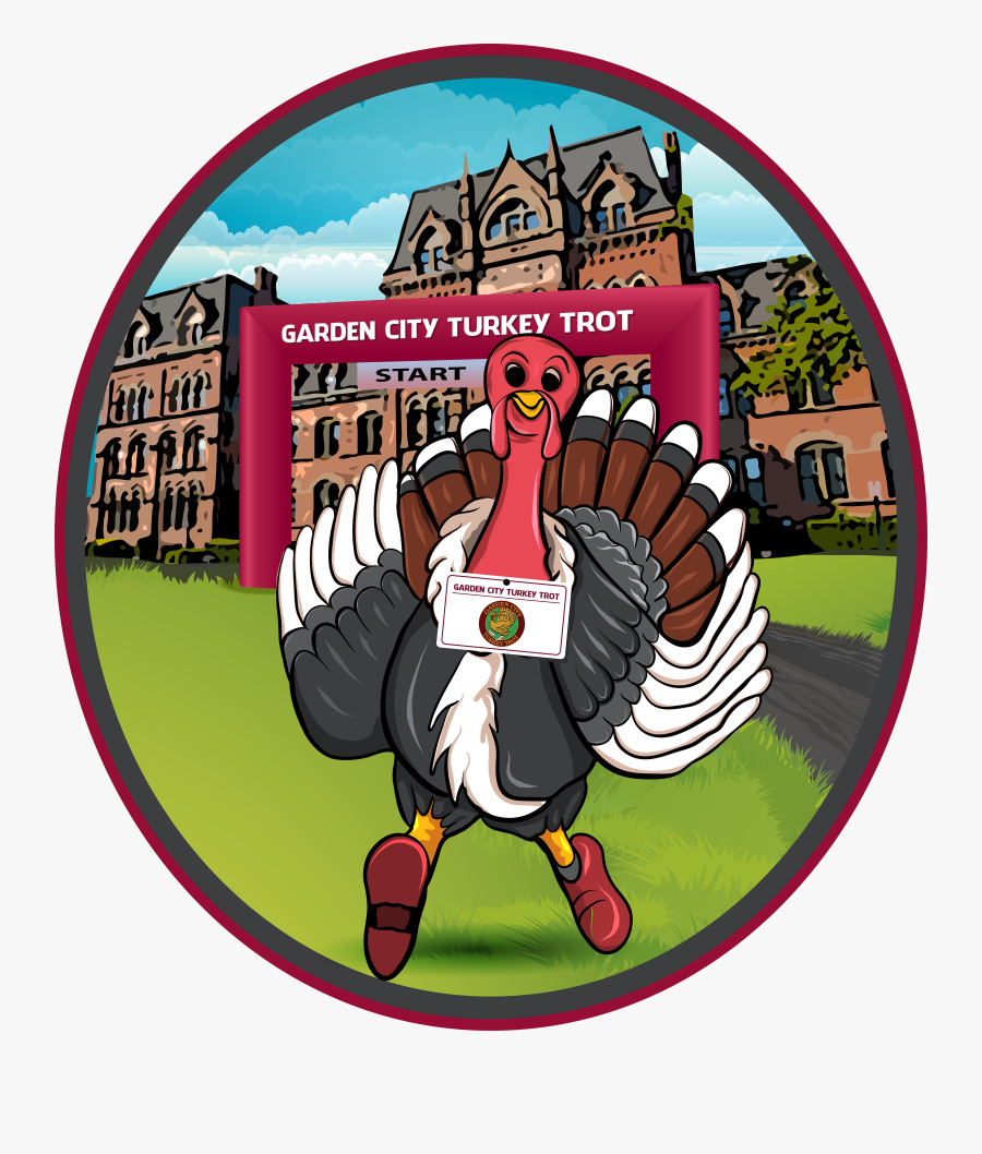 Garden City Turkey Trot Logo - Cartoon, Transparent Clipart