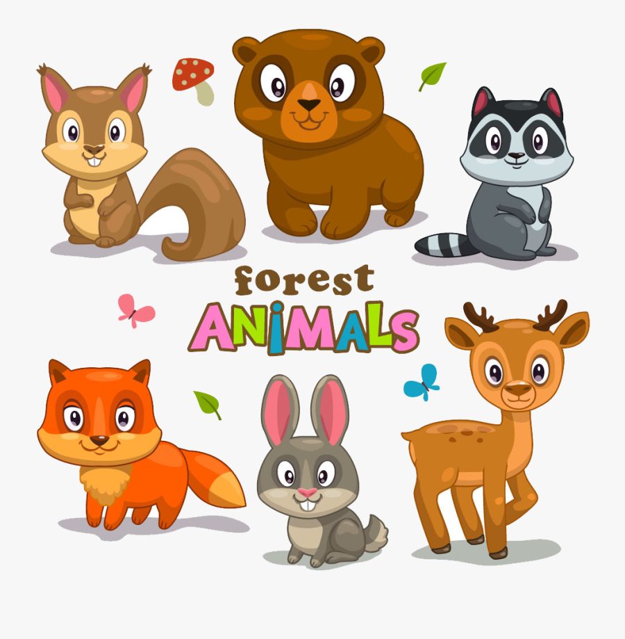 Transparent Forest Animals Png - Cartoon Forest Animals, Transparent Clipart