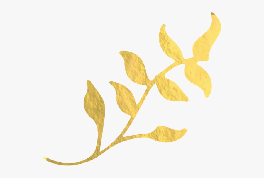 Clip Art Stem Png And Psd - Gold Foil Leaf Png, Transparent Clipart