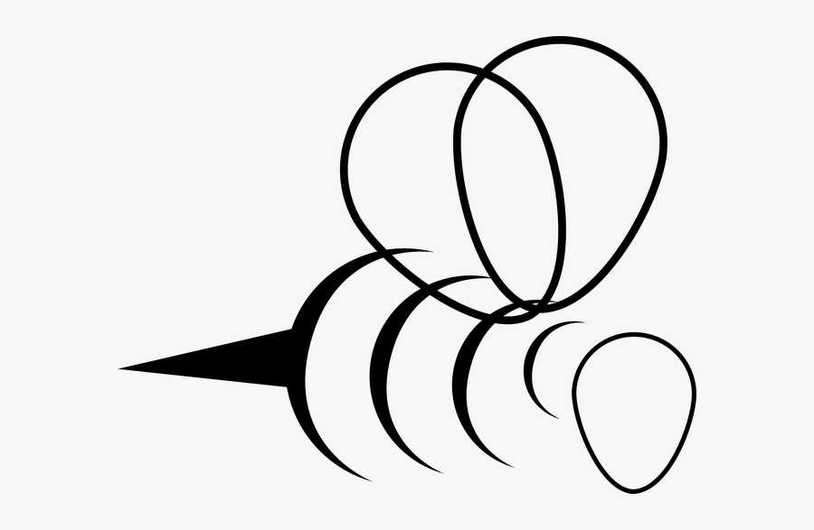 Bees Line Drawing, Transparent Clipart