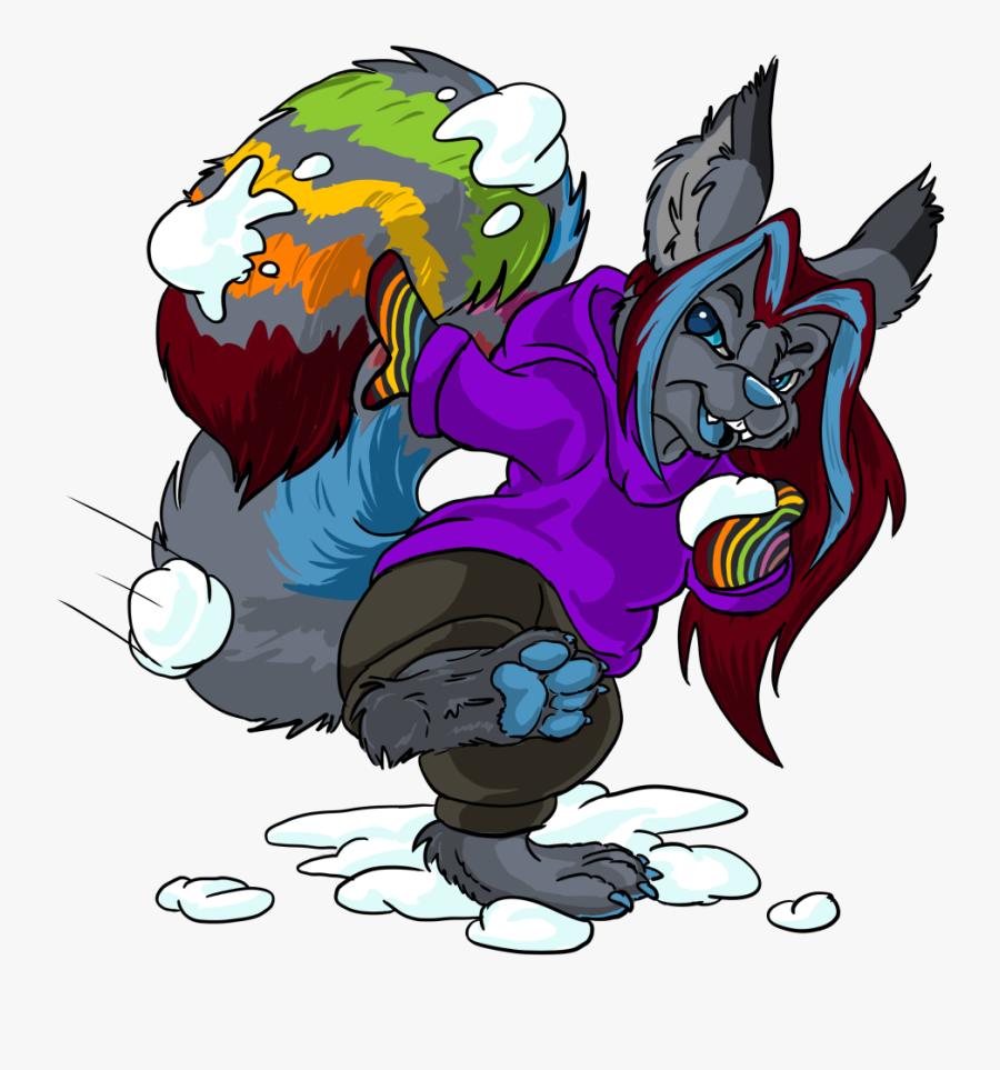 Snowball Fight Fluffy Bloodfang - Cartoon, Transparent Clipart