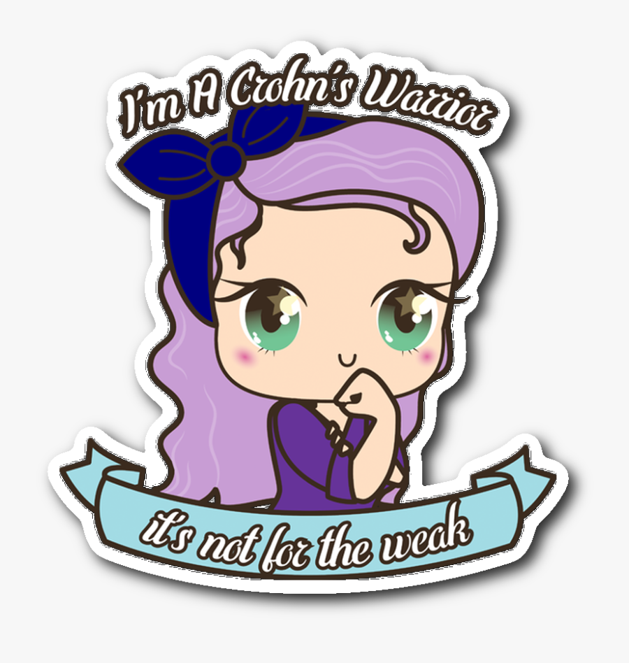 Cute Crohn"s Warrior Sticker - Crohn's Disease, Transparent Clipart