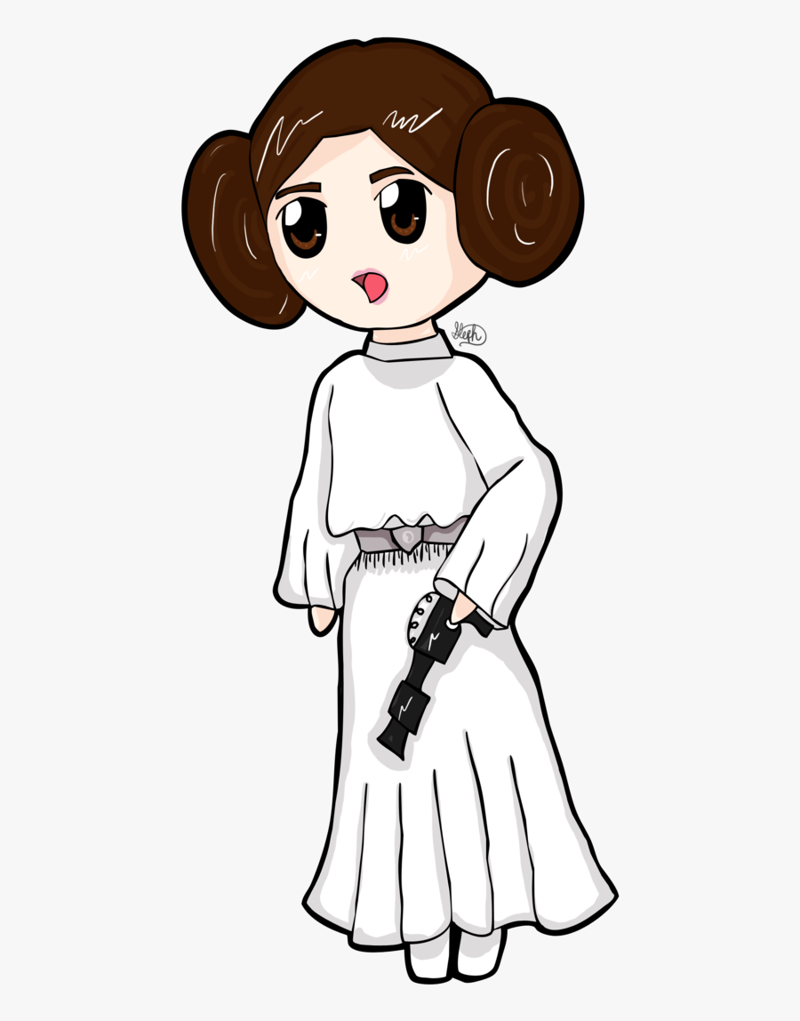 Princess Leia Clipart Hair - Princess Leia Cartoon, Transparent Clipart