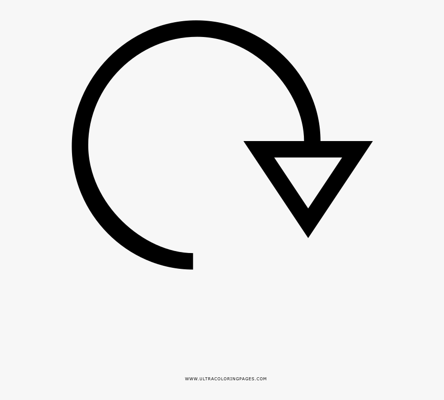 Rotate Right Coloring Page - Circle, Transparent Clipart