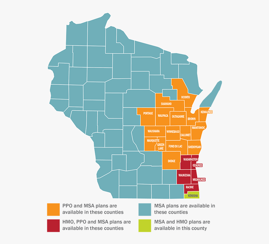 Medicare All Plan County Map - Wisconsin Presidential Election Results 2016, Transparent Clipart