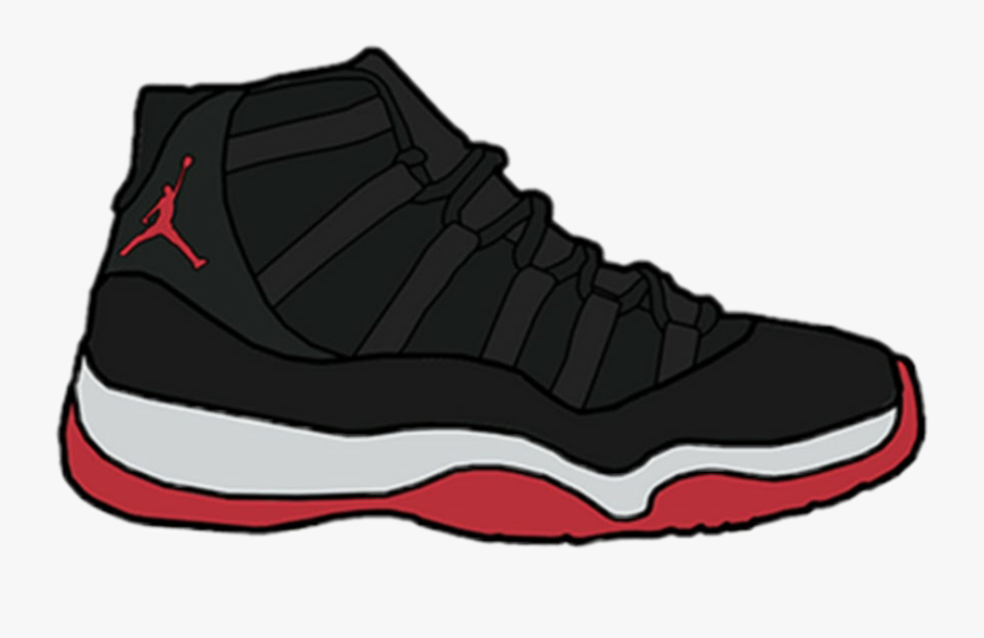 #jordan11 #jordans #jordan #jordanshoes - Jordan 11 Bred Drawing, Transparent Clipart