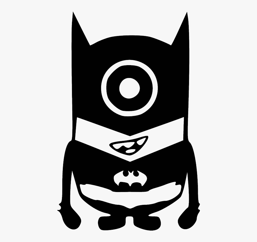 Please Note That The White Image Is A White Sticker - Minion Black And White Superman, Transparent Clipart