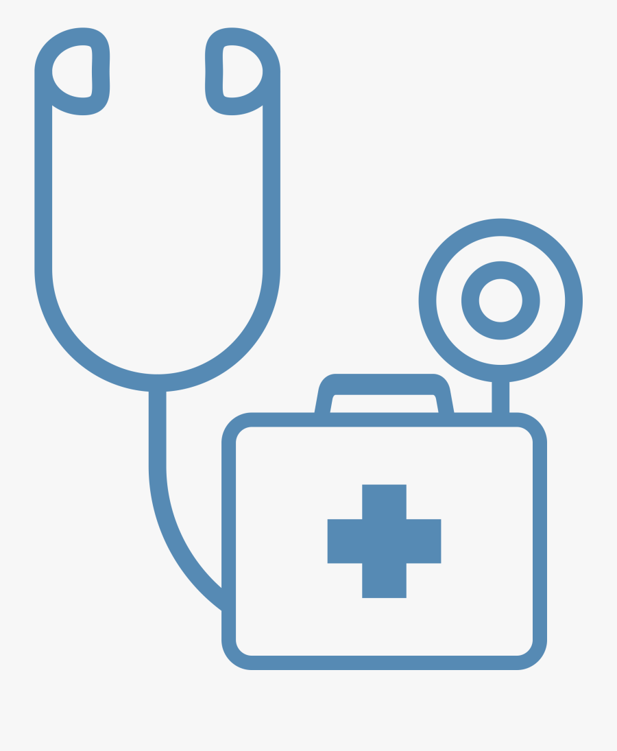 Icon Of Stethoscope With First Aid Kit, Transparent Clipart