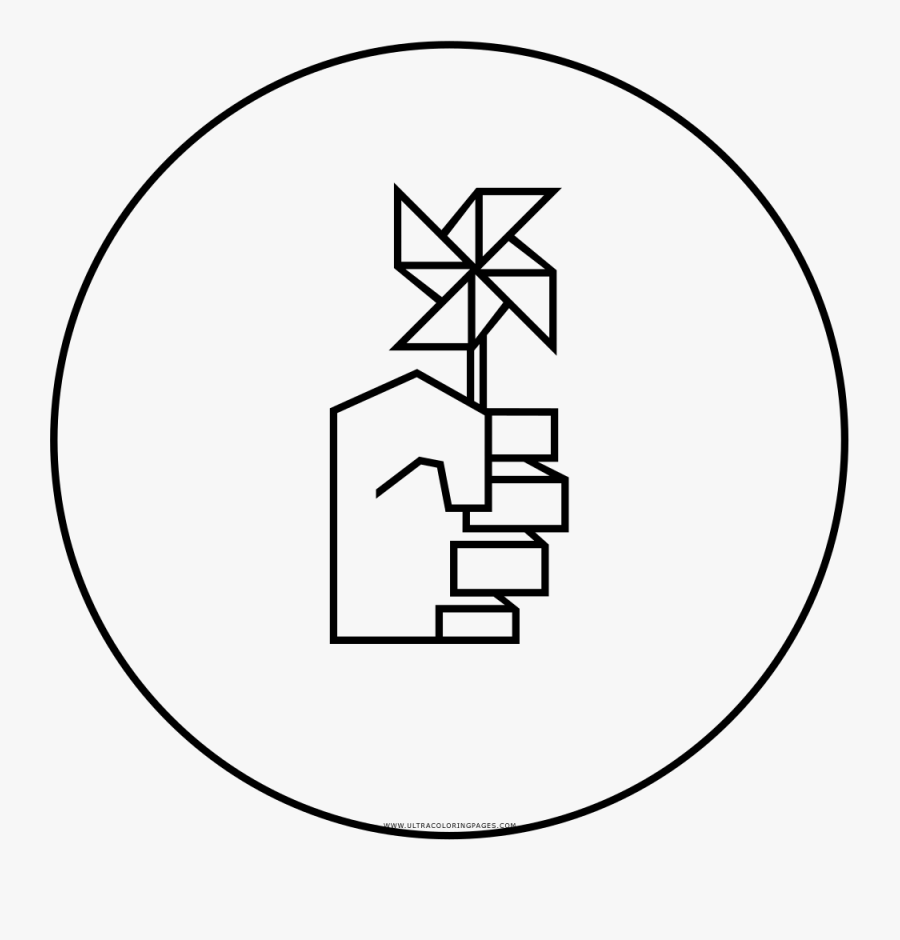 Pinwheel Coloring Page - Circle, Transparent Clipart
