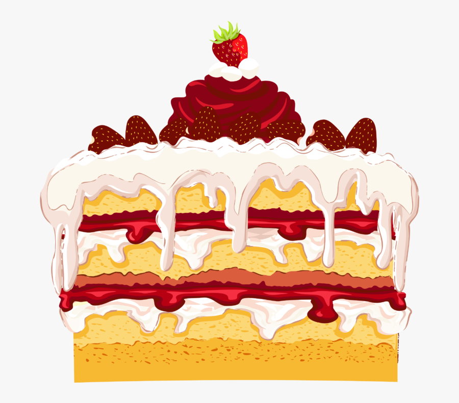 Happy Birthday Sms, Birthday Wishes Greetings, Happy - Strawberry Cake Clipart Png, Transparent Clipart