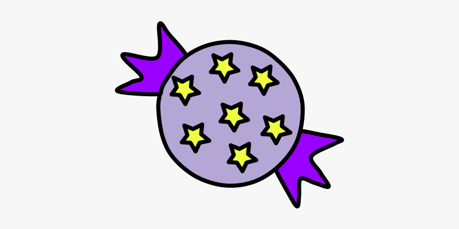 Hard Candy, Star Wrapper, Purple, Transparent Clipart