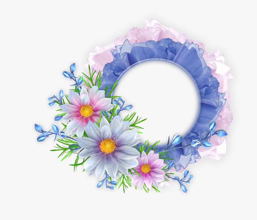 Blue Flower Borders And Frames Download - Beautiful Flowers Frame Png, Transparent Clipart