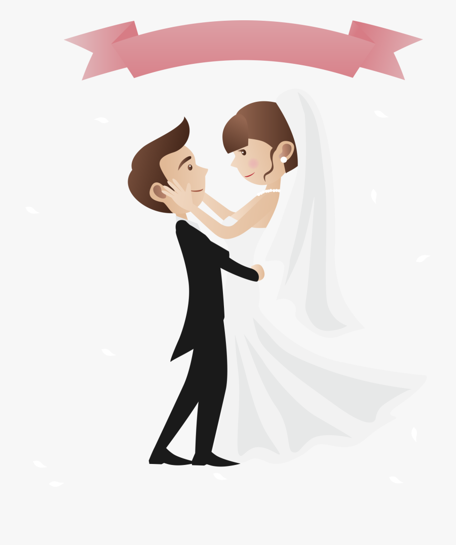 Wedding Invitation Engagement Greeting Card Illustration - Wedding Vintage Bride And Groom Illustration, Transparent Clipart