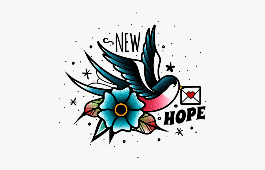 Old School Tattoo Banner, Transparent Clipart