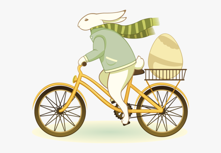 Easter Bunny Bike, Transparent Clipart