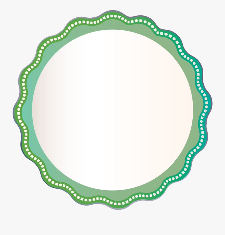 Green Wave Outline White Square Circle Border Badge - Transparent Circle Wave Border Png, Transparent Clipart