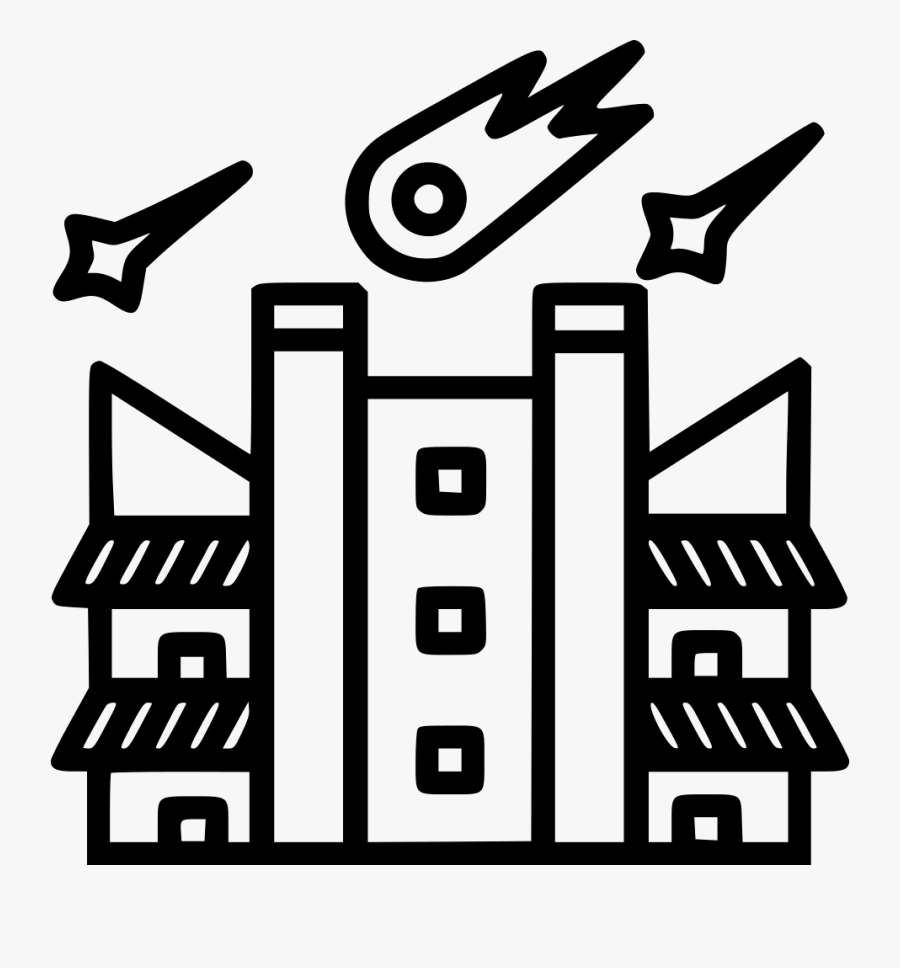 House Home Building Starfall Shooting Star Space - Raining Home Icon, Transparent Clipart