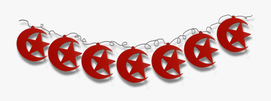 Moon And Star Garland - Ramadan Hanging Decorations, Transparent Clipart