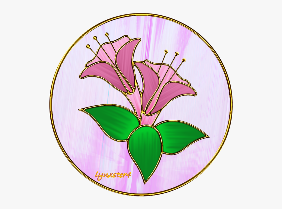 Stained Glass Flower - Rosa Glauca, Transparent Clipart
