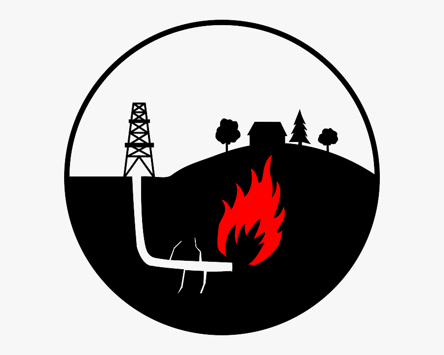 Flame Oil Production, Derrick, Danger, Burning, Flame - Fracking Clipart, Transparent Clipart