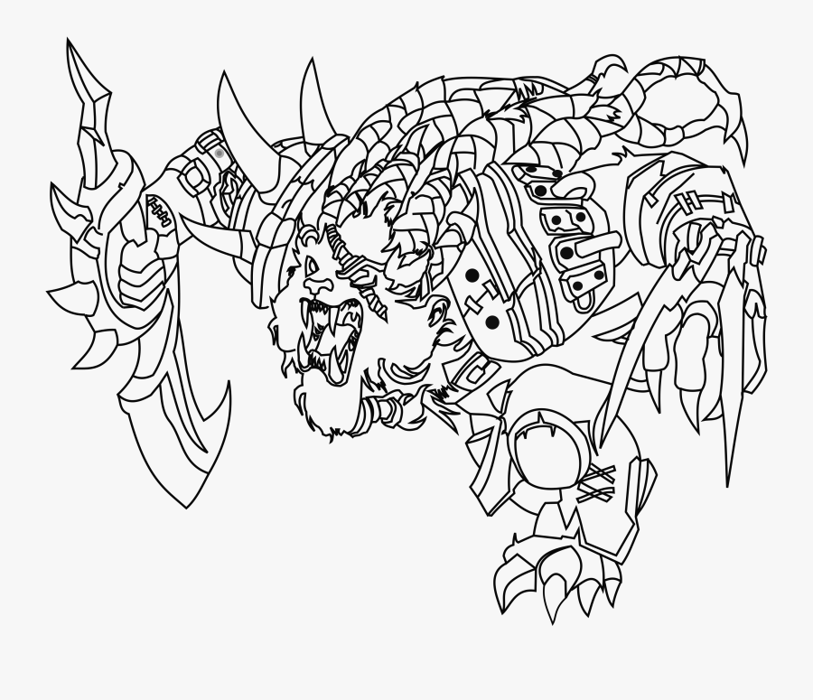Clip Art Character Drawing Inkscape Its - Lol Rengar Drawing, Transparent Clipart