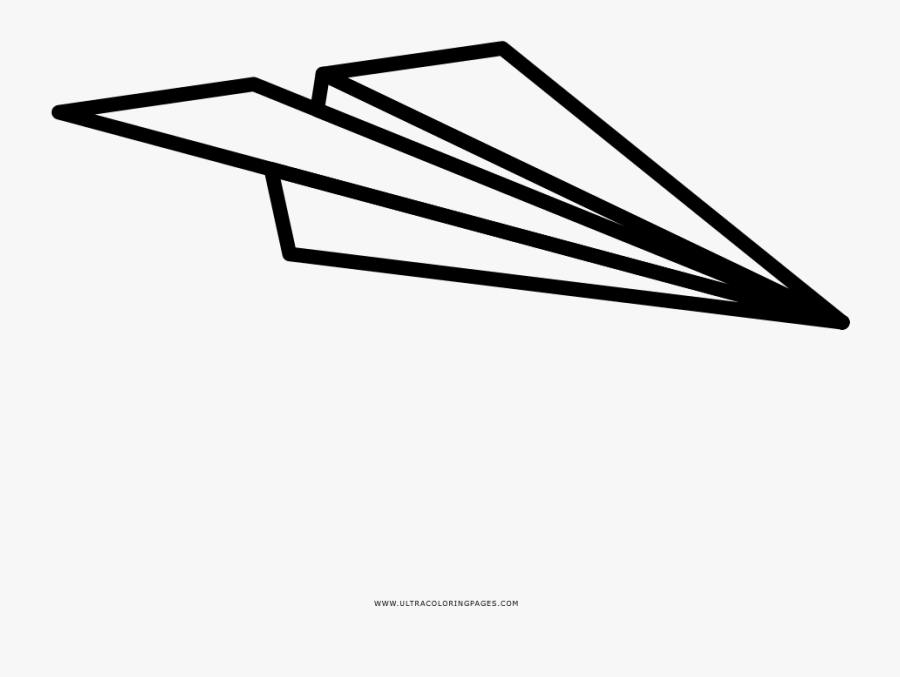 Paper Plane Coloring Page - Line Art, Transparent Clipart