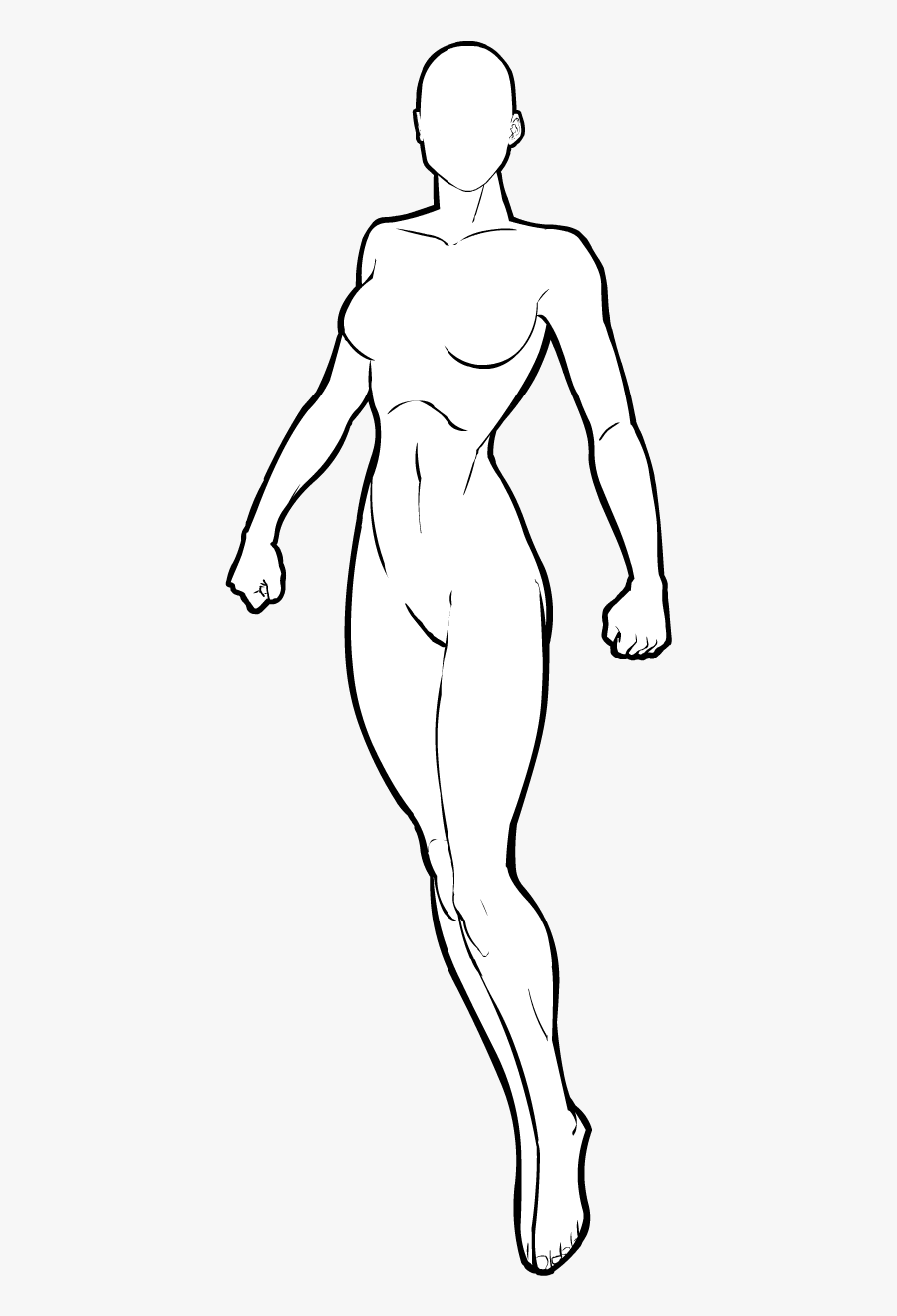 Clip Art Female Superhero Template B - Female Superhero Girl Superhero Template, Transparent Clipart