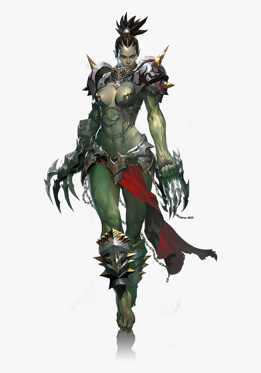 Clip Art Warrior Female Pinterest - Lineage 2 Female Orc, Transparent Clipart