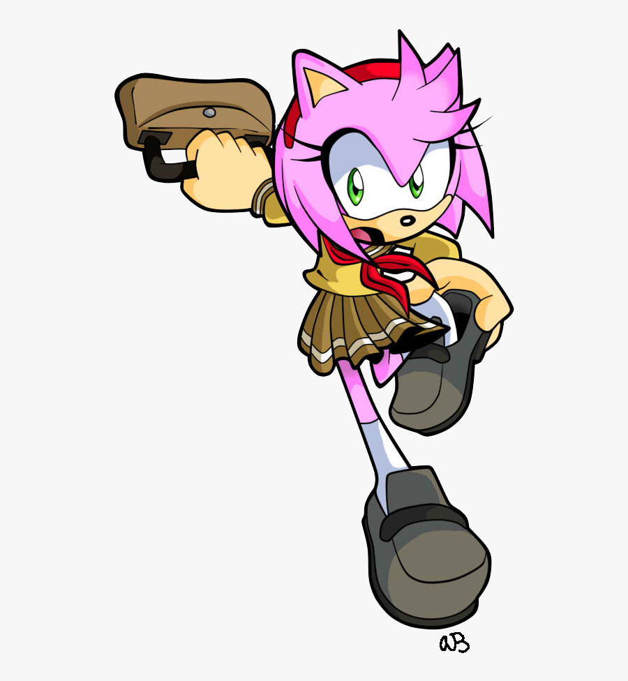 Schoolgirl Amy By Nextgrandcross - Sally Acorn And Amy Rose, Transparent Clipart