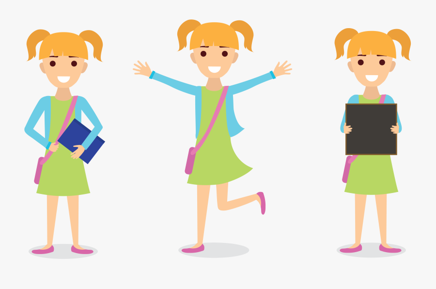 School Girl - School Girl Vector Png, Transparent Clipart
