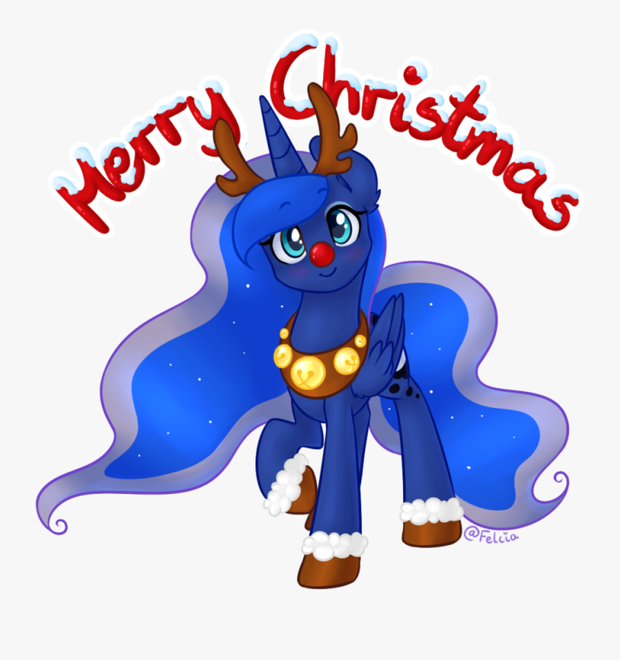 Felcia, Blushing, Cute, Looking At You, Lunabetes, - My Little Pony Christmas Luna, Transparent Clipart