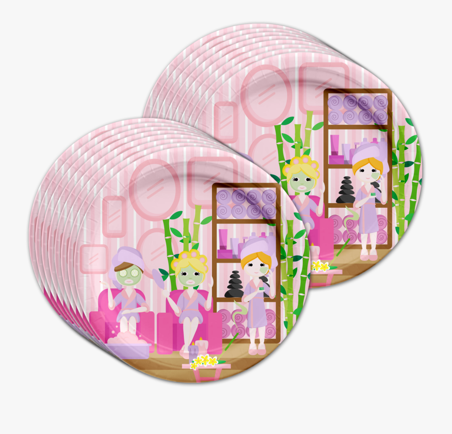 Spa Salon Birthday Party Tableware Kit For 16 Guests - Illustration, Transparent Clipart