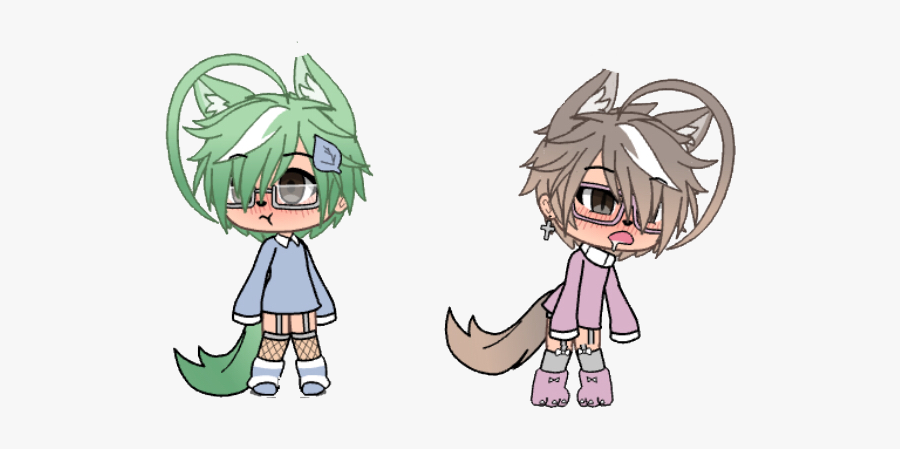 #mint #haru #brothers #oc #gacha #gachalife #blushing - Cartoon, Transparent Clipart