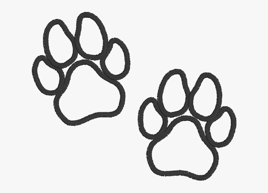 Paw Prints Outline Small - Drawing, Transparent Clipart