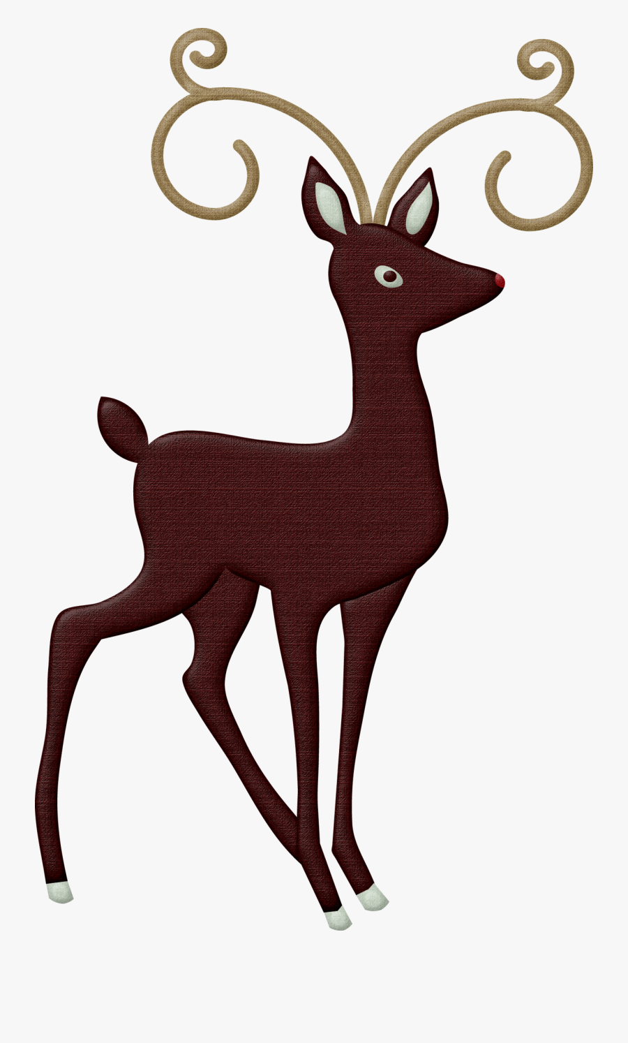 Christmas Reindeer Clip Art Clip Art - Animals Facing Right, Transparent Clipart