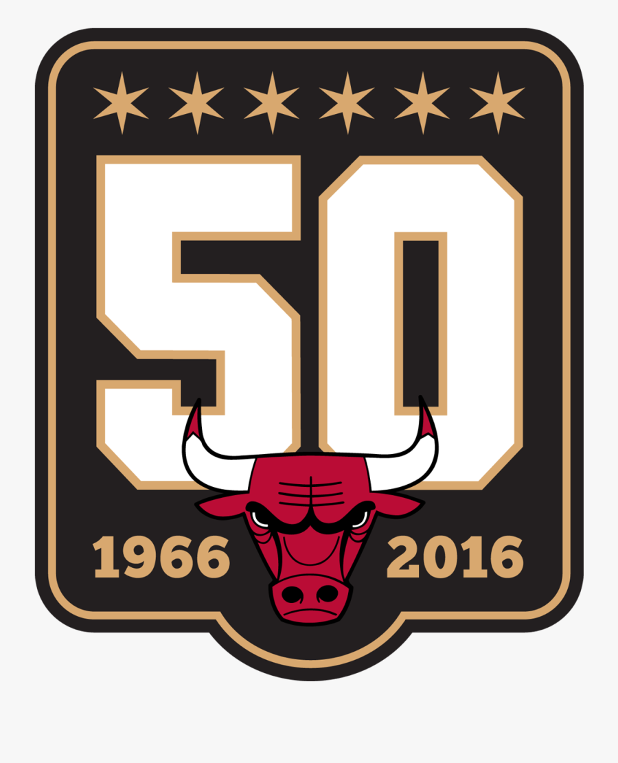 Chicago Bulls 50 Years Logo, Transparent Clipart