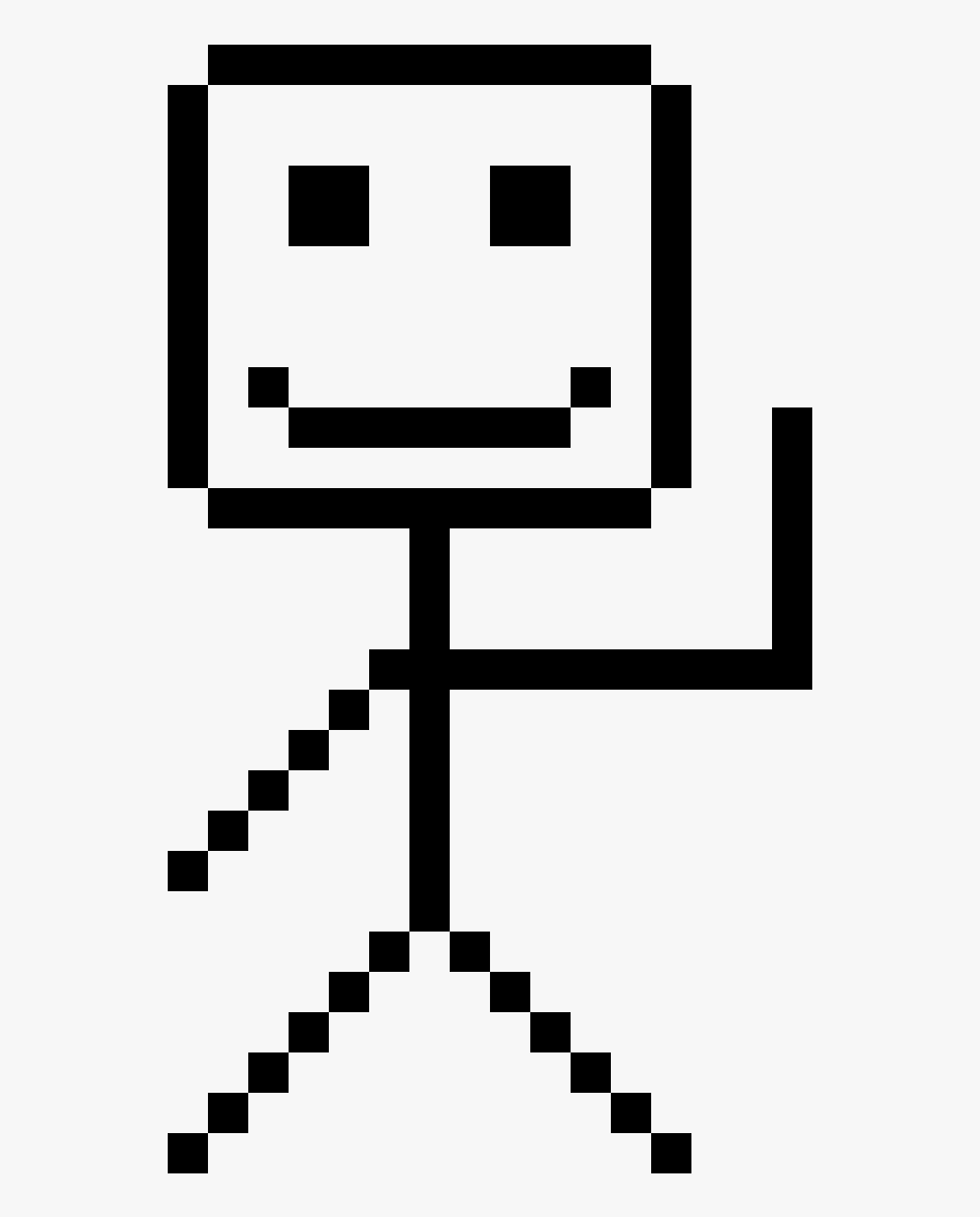 Stick Figure Pixel Art, Transparent Clipart