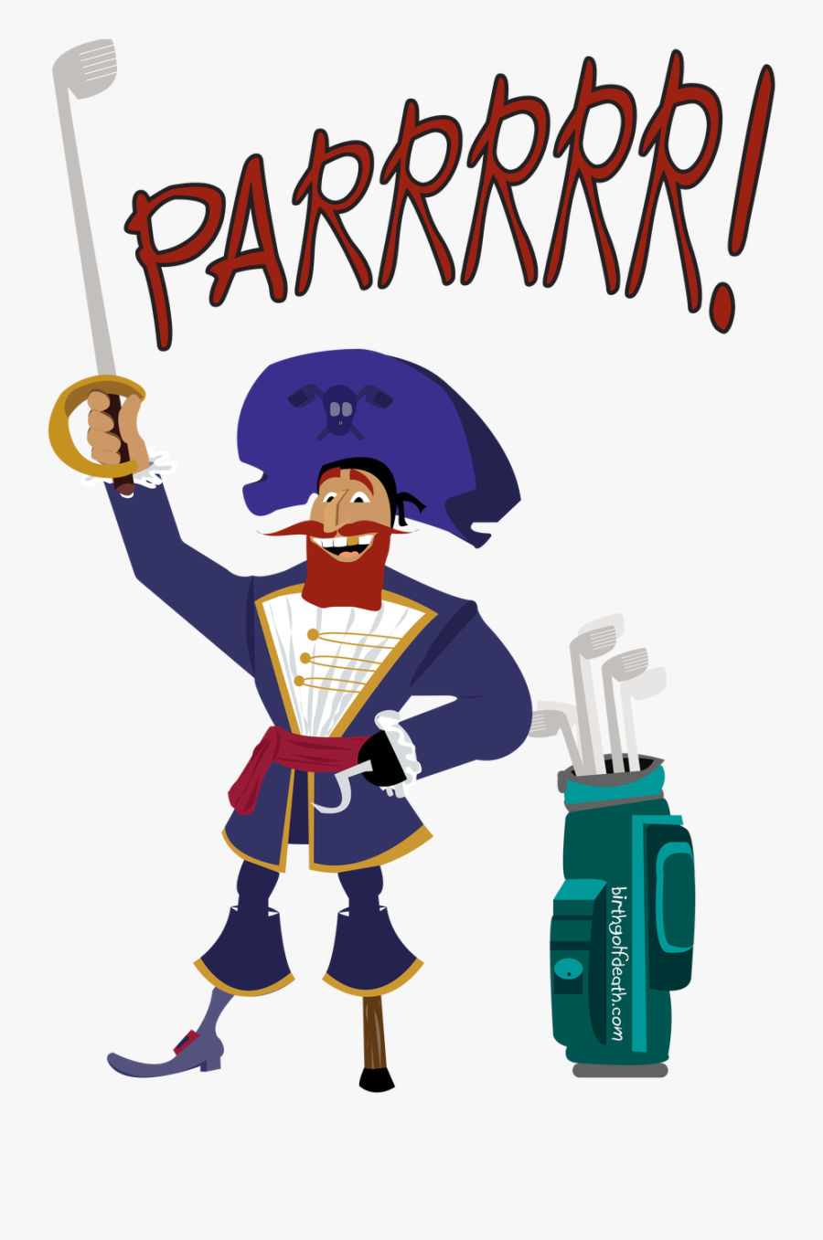 Golfing Pirate Kids - Pirate Golfing, Transparent Clipart