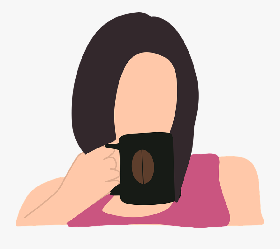 Woman, Coffee, Drink, Hot, Break, Hair, Skin, Clothes - Illustration, Transparent Clipart