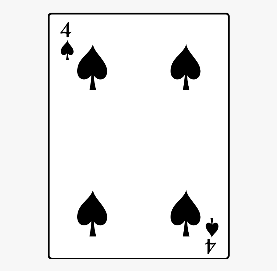 4 Of Spades - 4 Of Spades Clipart, Transparent Clipart