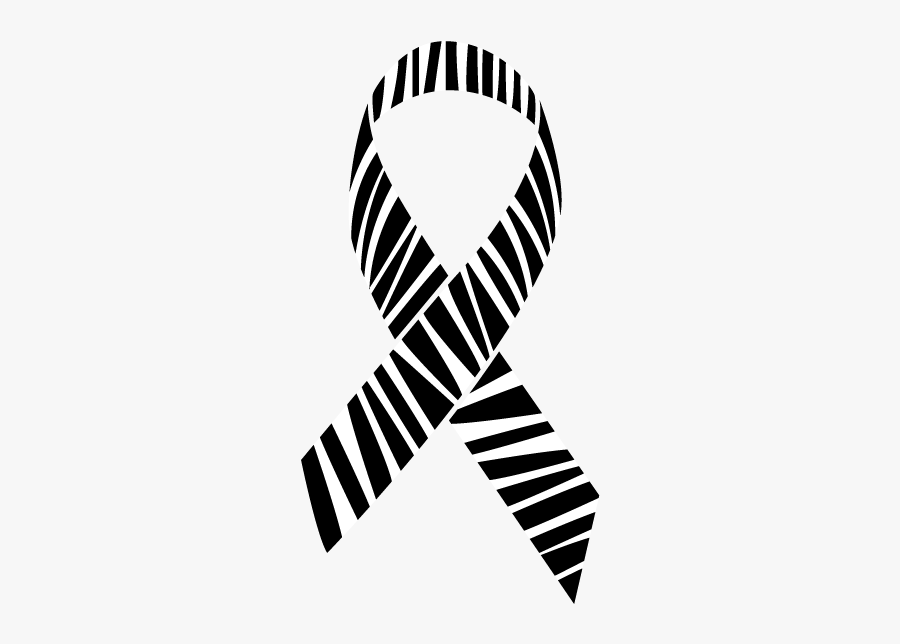 Zebra Print Rare Cancers Ribbon - Zebra Print Cancer Ribbon, Transparent Clipart