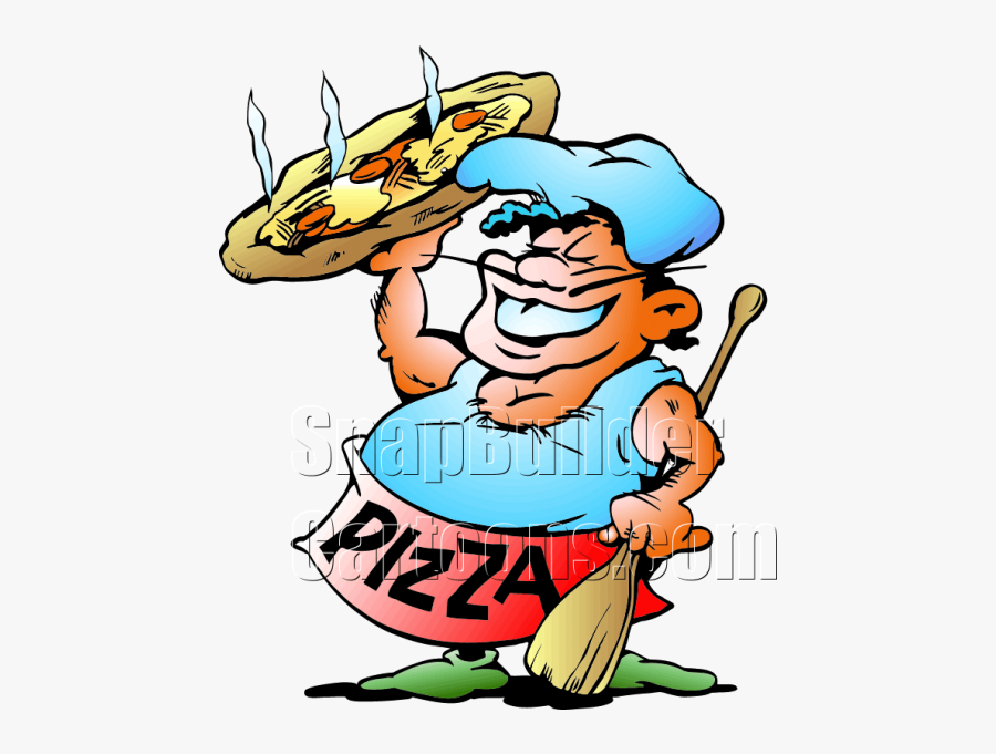 Pizza Baker Holding Pizza Pie - Bilder Pizza Comic, Transparent Clipart