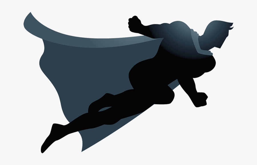 Flying Superhero Silhouette Png Clip Art Royalty Free - Flying Superhero Silhouette Png, Transparent Clipart