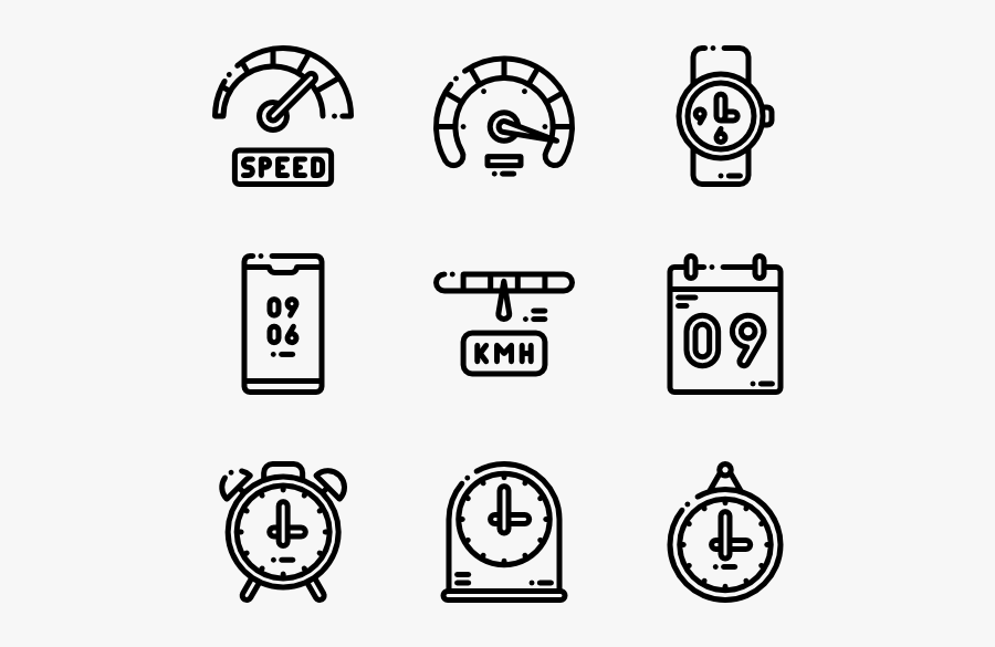 Speedometer & Time - Design Vector Icon, Transparent Clipart
