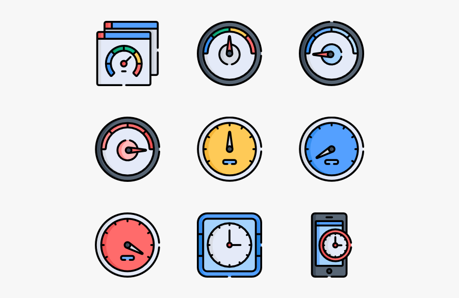Speedometer & Time - Circle, Transparent Clipart