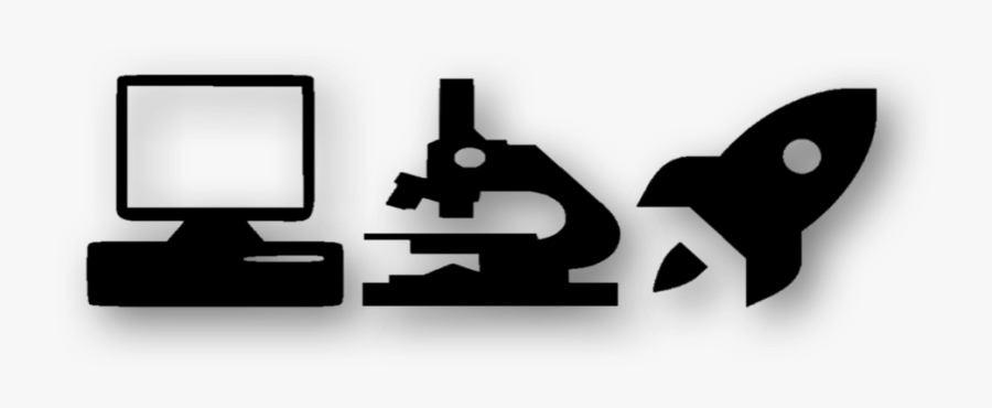 Computer Microscope Rocket - Silhouette, Transparent Clipart
