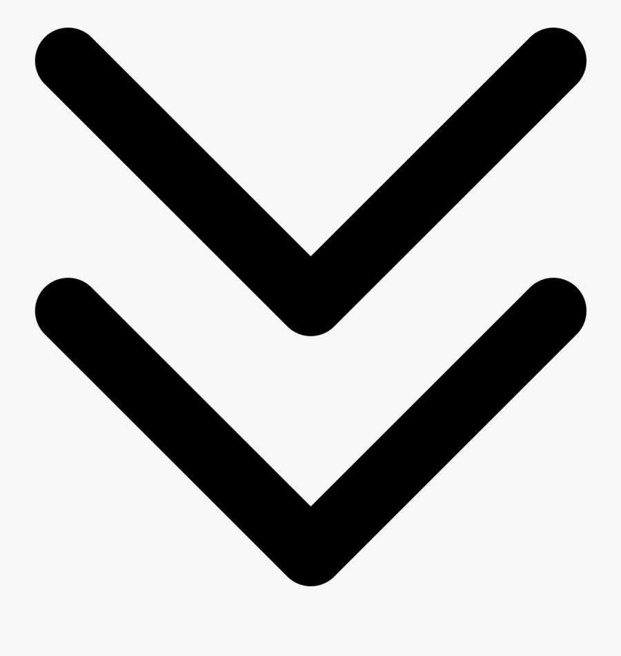 Line,clip - Icon Angle Double Down, Transparent Clipart